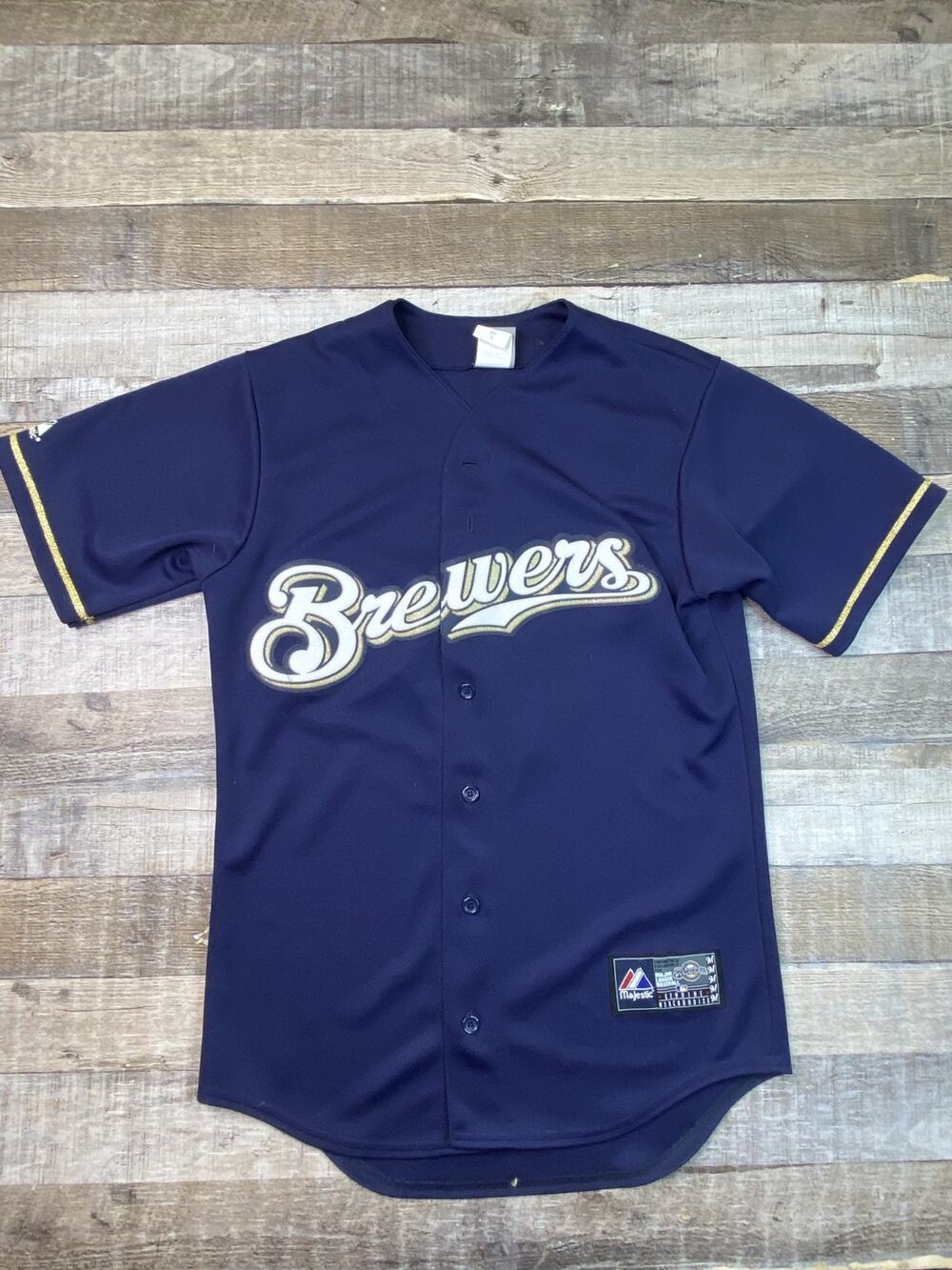 Milwaukee Brewers Ryan Braun #8 MLB Jersey Majestic Mens S USA--Missing Buttons